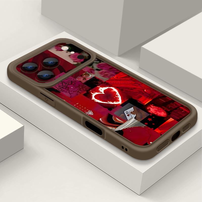 Stylish Red Scenery Pattern Phone Case For iPhone 17 16 15 14 13 12 Pro Max 15 Plus 17 Pro Air 11 16e Shockproof Soft TPU Cover