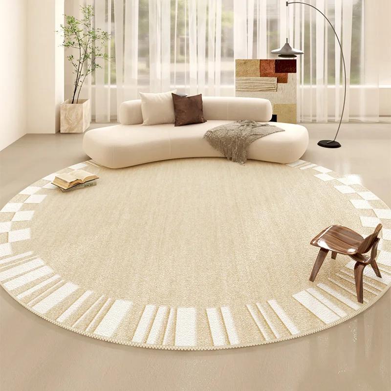 Minimalist Line Living Room Decoration Carpet Japanese-style Round Rugs for Bedroom Fluffy Soft Thicken Rug Home Study Plush Mat