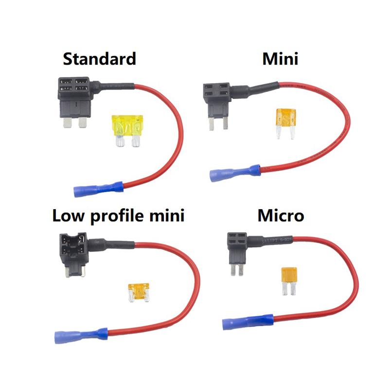 Auto Car Fuse Holder with Add-a-Circuit Micro Mini Low-Profile Standard ATM APM Blade Tap Dual Adapter for Vehicle Fuse Holders1