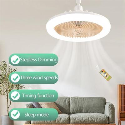 Stmívatelná stropní lampa ventilátoru s dálkovým ovládáním lampa ventilátoru Moderní ložnice dekorativní E27 stropní lampa Elektrická ventilátorová lampa