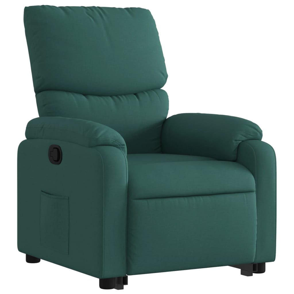 Vidaxl Lift-Up Recliner, Dark Green, Fabric Upholstered