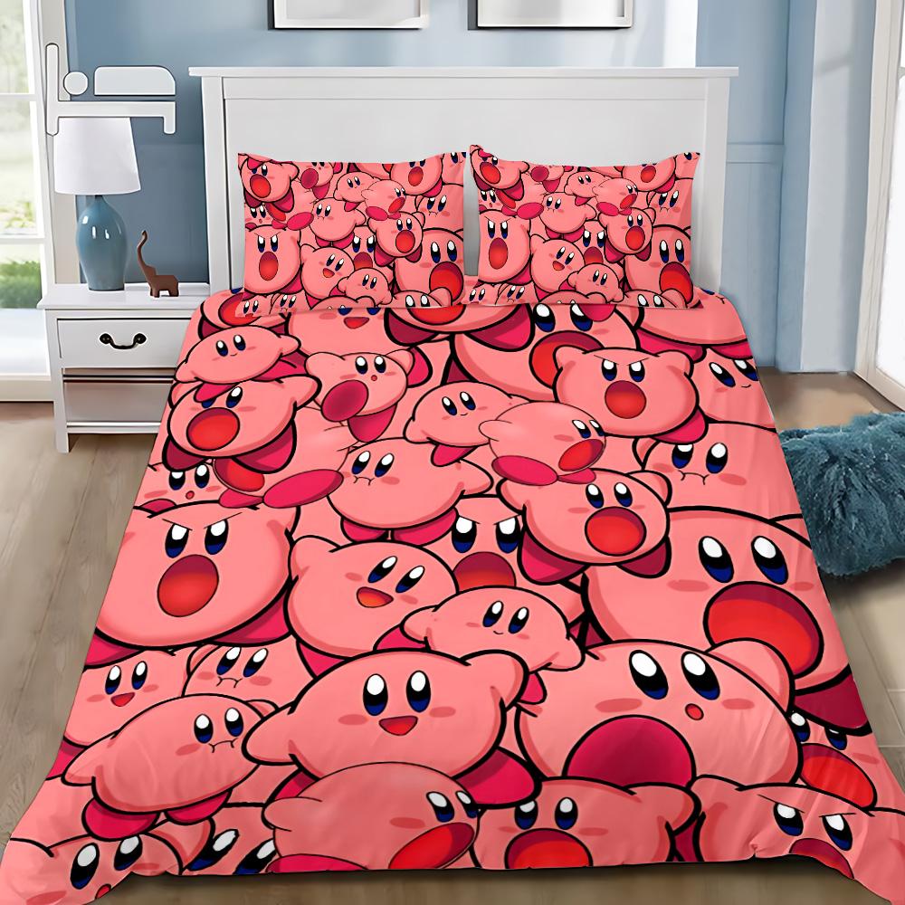 Horká Roztomilá Kreslená K-KirbyS Povlak na Přikrývku Povlak na Polštář Ložní Povlečení Sada pro Dospělé Kluuk Dívka Dekorace Ložnice Jednolůžko Dvojlůžko Velké