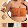 Damen Übergröße Trägerloser Bandeau-BH 2er-Pack Frontverschluss Bruststütze Atmungsaktiv Dünn Nahtlos Rückenformendes Schlauchoberteil Unterwäsche