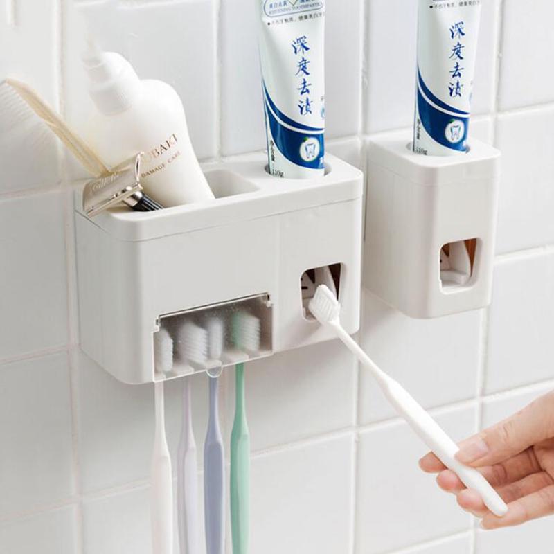 Buy Toothbrush Holder Automatic Dispenser Toothpaste Squeezer Wall ...