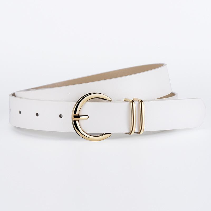 European & American Women's Round Buckle Fashion Waist Belt for Jeans - High-End, Versatile, Simple & Stylish Pin Buckle Pants Accessory