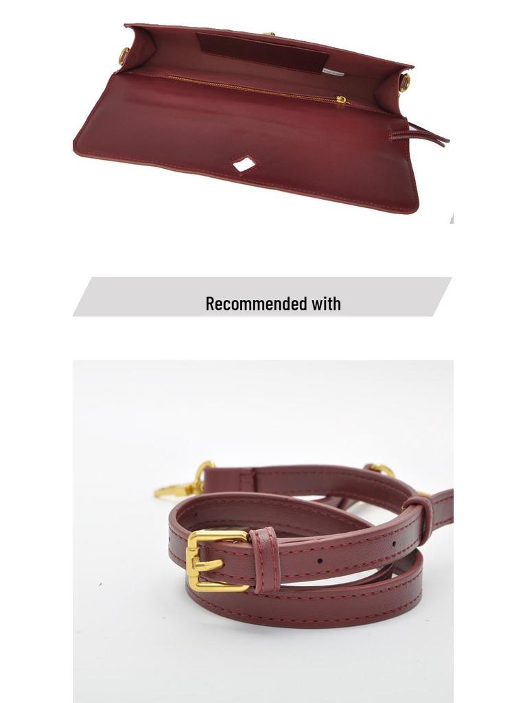 Handmade Woven Leather Baguette: Soft, Solid Color Crossbody Handbag for Women