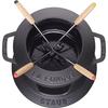 Staub "Black Fondue Set, 16cm" Cast Iron Enamel Pot [Official Japanese Product] Specialty 40511-970
