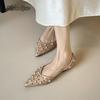 French Style Flat Pointed Toe Shoes for Women Soft Sole Comfortable Non-Slip Daily Walking Shoes Office Ladies Loafers Beaded