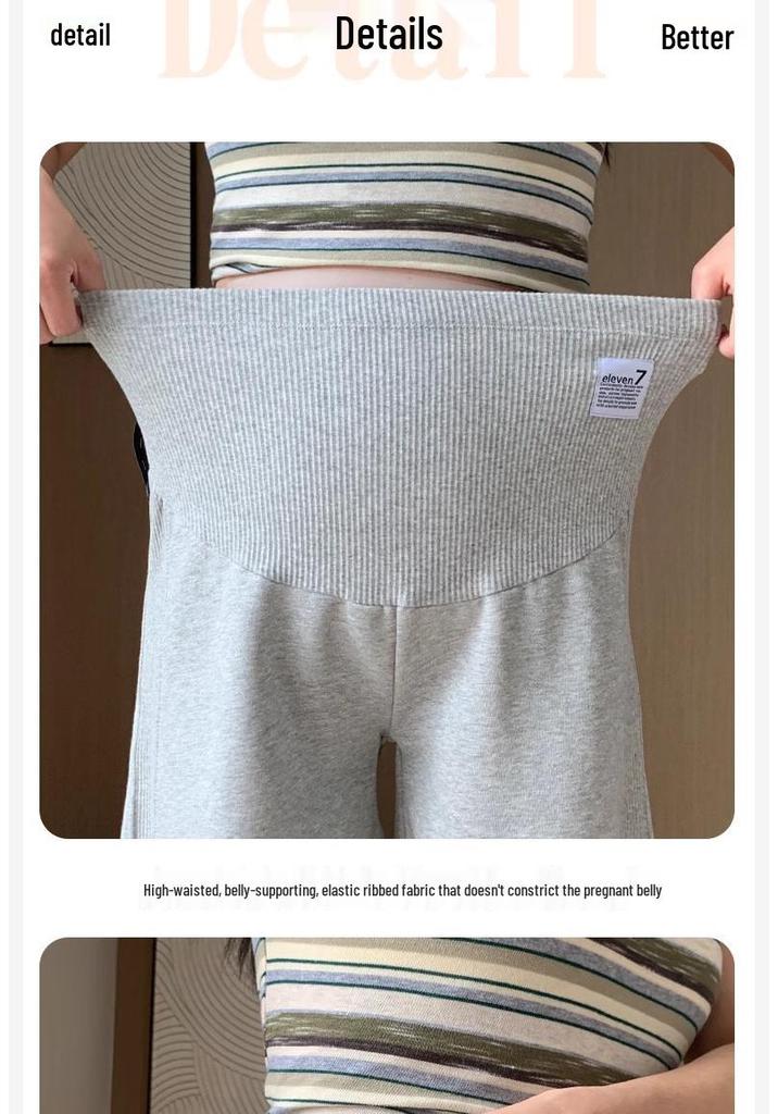 Summer Maternity Wide-Leg Casual Shorts - Loose, Non-Tightening Belly, Three-Quarter Length for Petite