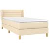 3126850 vidaXL Lit à sommier tapissier et matelas Crème 90x190 cm Tissu