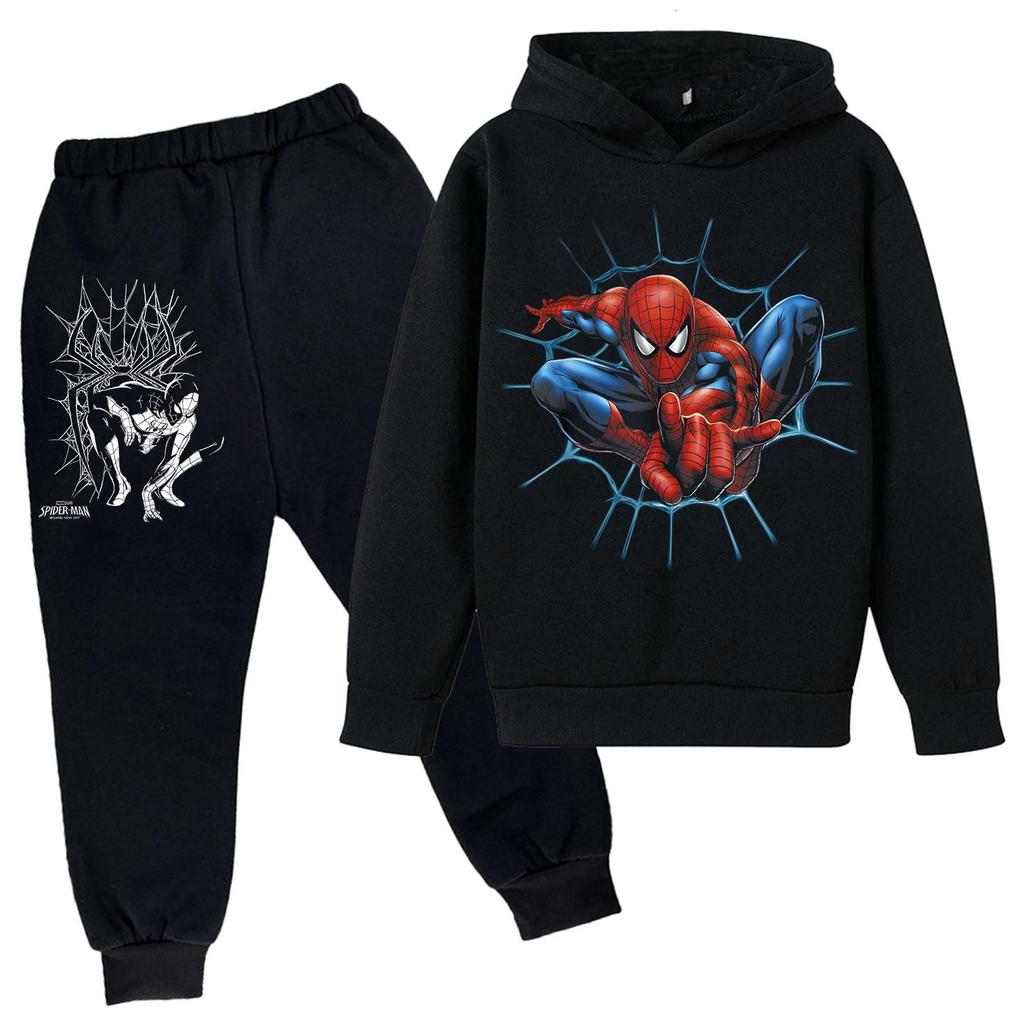 Kids Trendy Printed Pullover Hoodie and Sweatpants Set - Loose Fit Long Sleeve Casual 2 Piece Outfit