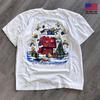 Vintage 90s Y2K Peanuts Snoopy Holiday Christmas Tree White TShirt Men’s Unisex T-Shirt