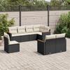 VidaXL Garden Lounge Set with Cushions 8 Pcs, Patio Sofas, Patio Furniture Set, Outdoor Furniture, Black 3226161