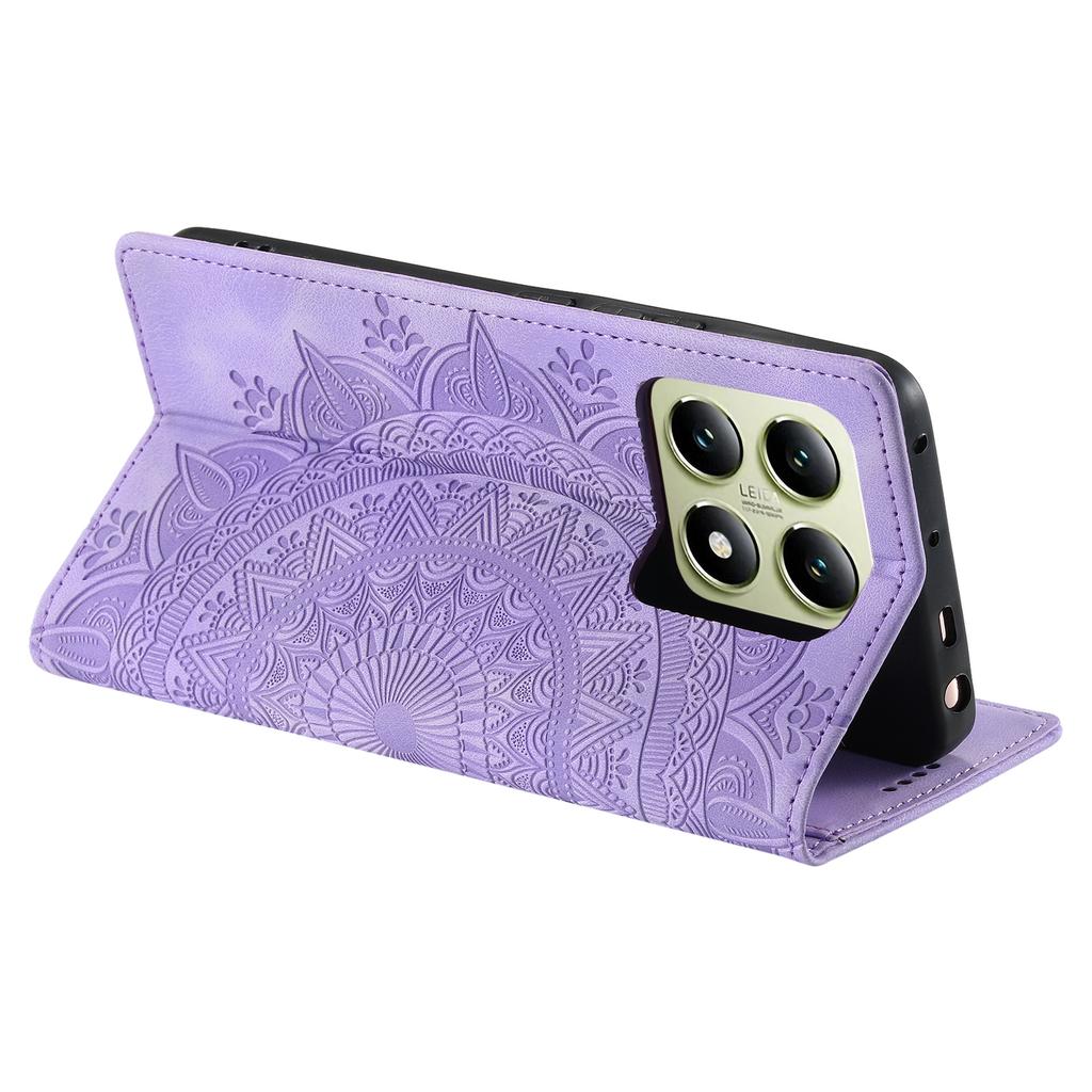 Style 010 For Xiaomi 14T Pro Case Mandala Pattern Magnetic Closing Leather Phone Cover