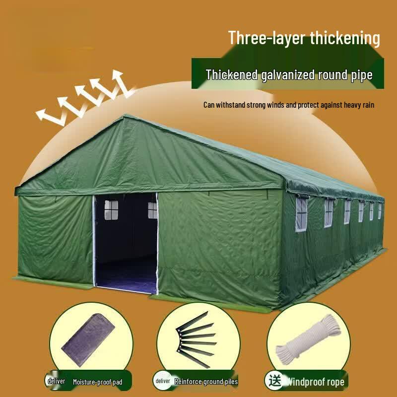 JINGGENG Heavy-Duty 3-Layer Canvas Temporary Shelter Tent