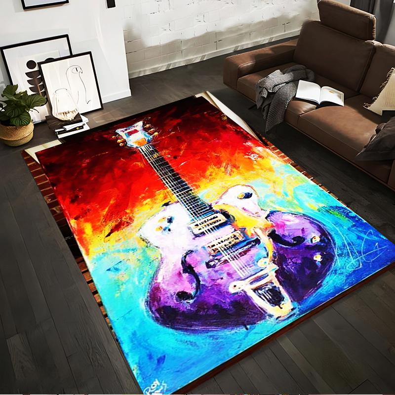 

Colorful Electric Guitar Pattern Carpet for Living Room Decoration Suitable for use as an anti-slip for living room bedroom sofas 40x60cm( 15x23in )