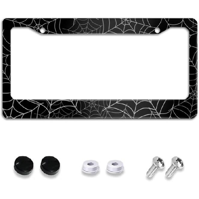 Hawaiian Blue Flowers License Plate Holder Frame Cover Beautiful Floral Car Accessories Stainless Aluminum Steel Auto Parts Car Tag Frame Decorative
