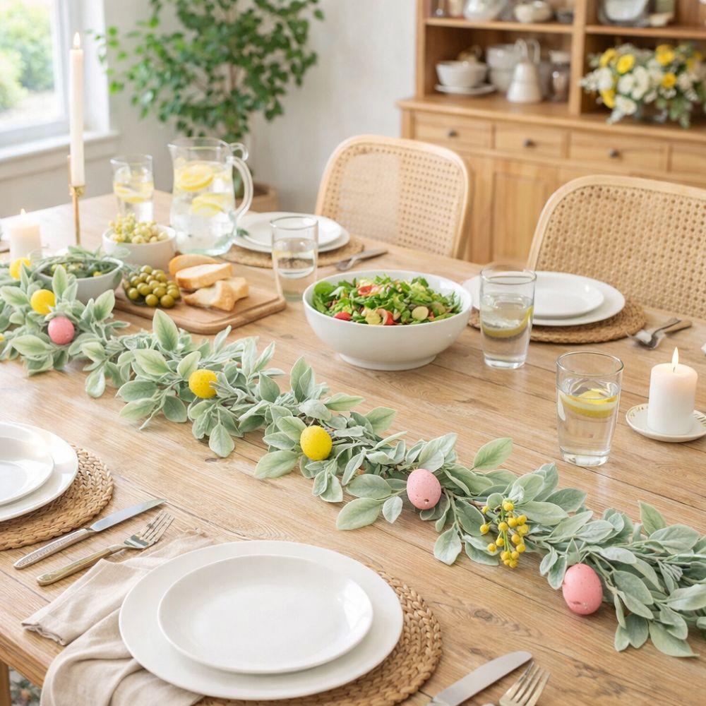 Handgefertigte Ostereier-Girlande Realistische Frühlingsranken-Girlande Wandbehang für Innenräume
