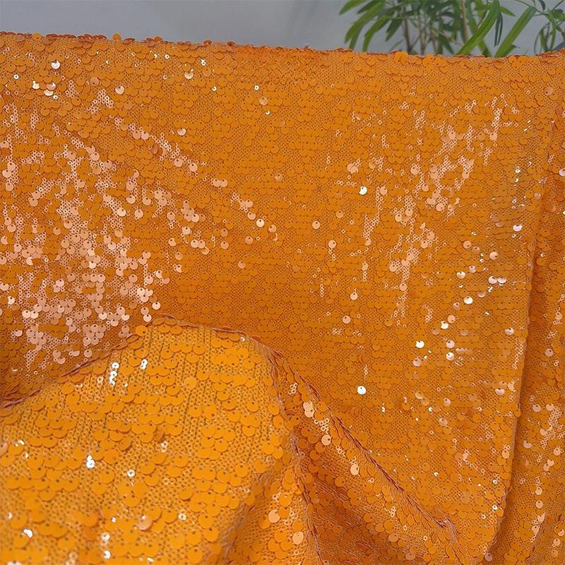 Double Layer Thick Scale Sequins Fabric Glitter Embroidered Material for handmade Sewing Show Evening Dresses Gown Materials