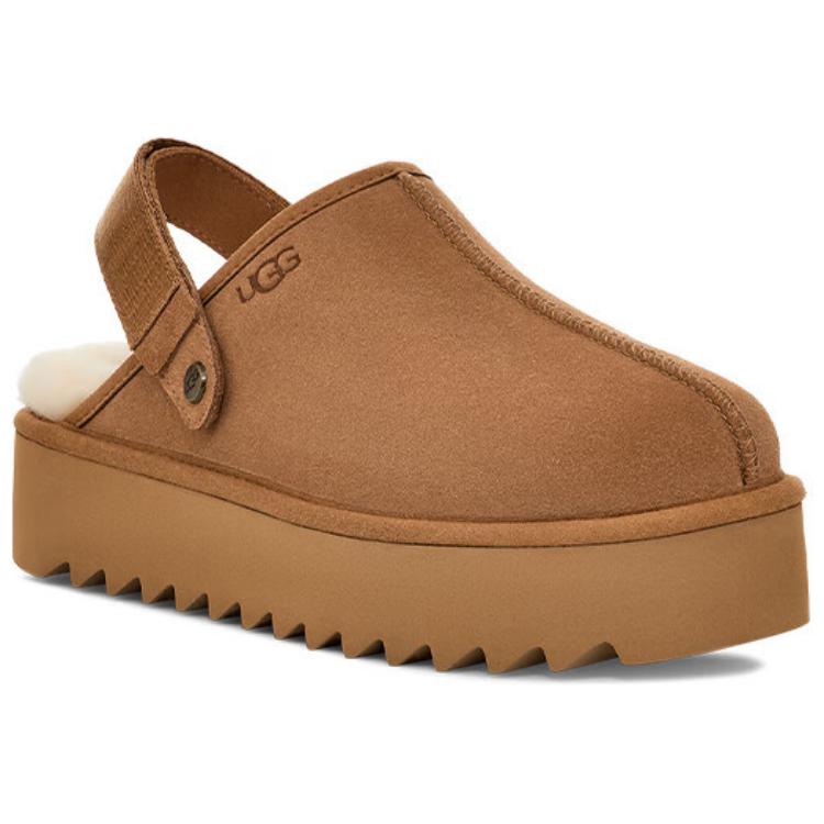 UGG Comfortable Two-Way Anti-Wear Open-Toe Slippers Women slippers Chestnut 1166734-CHE