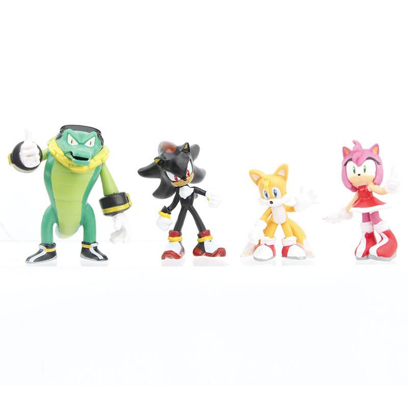 Adorable Blue Hedgehog Sonic And Fox Figurine Collectible Toy Pvc Model