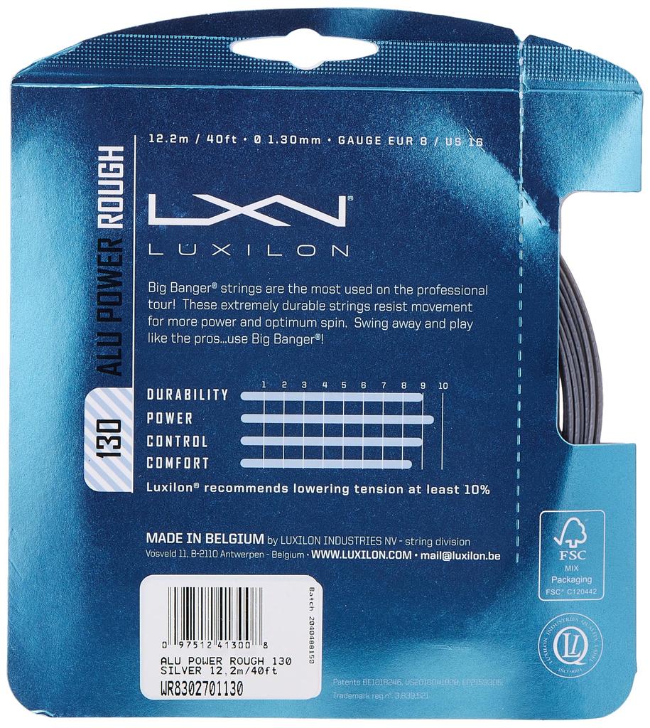 LUXILON ALU POWER 115 Tennis Single String String, Silver, WR8302001115, (1.15mm)