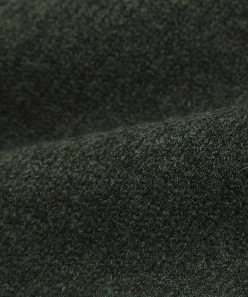 LETTERCOMO Signature Hidden Wool Knit Jacket Khaki