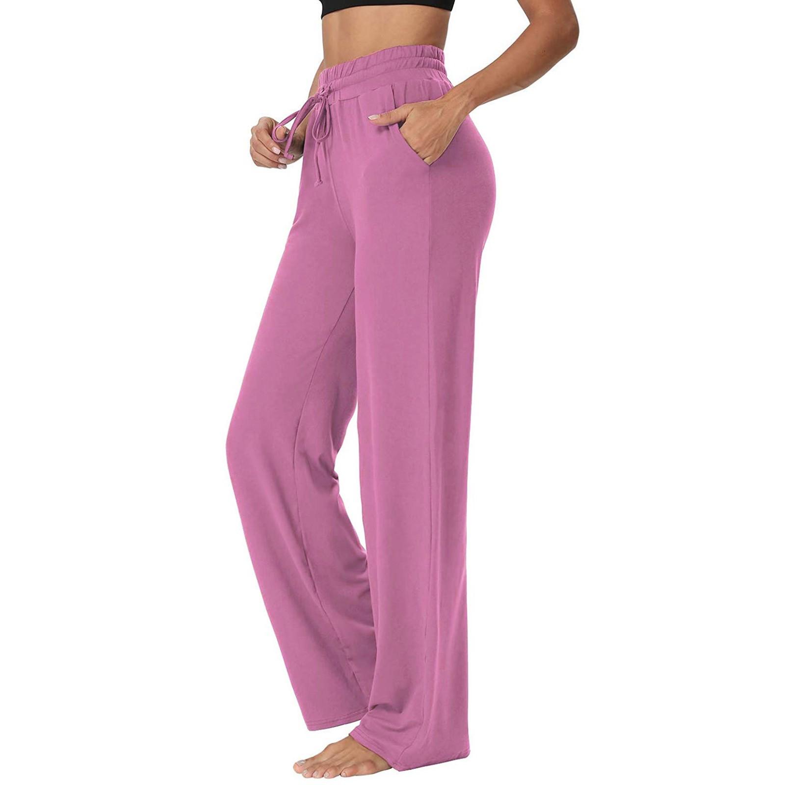 

Женские повседневные свободные однотонные лоскутные брюки для отдыха, длинные спортивные штаны для отдыха XL розовый
