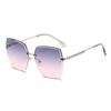 Sunglasses women's summer big face year new anti-ultraviolet women's frameless Internet celebrity sunglasses seaside sun protection photo