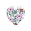 WOSTU 925 Silver Flamingo Bee Charms Ariel Balloon Coffee Girls Beads Dangle Fit DIY Original Bracelet Pendants Jewelry