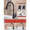Oein Black Pull-Out Swivel Kitchen Faucet
