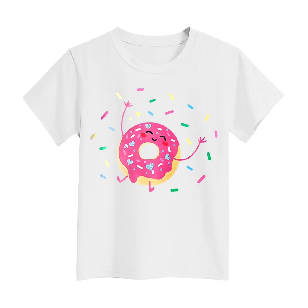 Kids Print Short Sleeve T-Shirt - Round Neck Casual Tee for Children