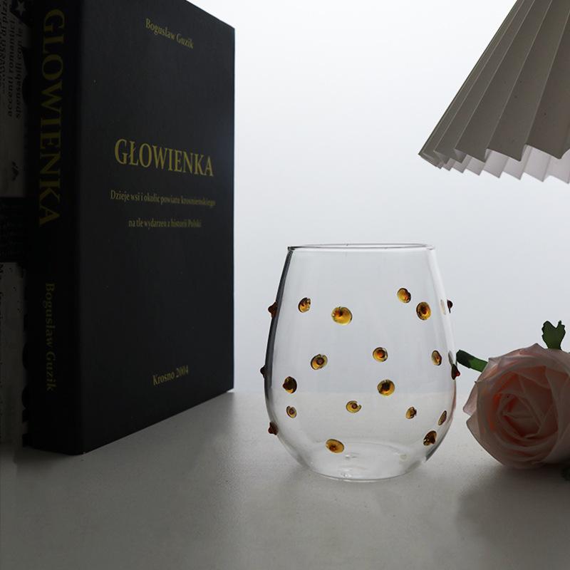 Borosilicate Glass Cups with Irregular Dots Textured Bump Tumbler Clear Glass Drinkware for Water Juice Milk Coffee Latte Mug