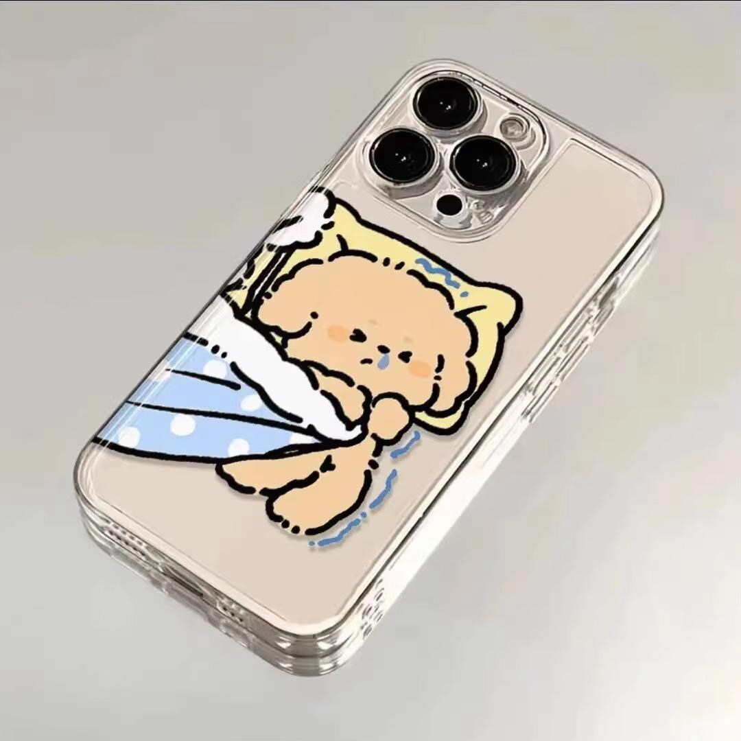 

Transparent Couple Mobile Phone Case 15 for IPhone14 Little Yellow Dog Protective Case 13 for Apple 11 Space Soft Shell Anti-fall For iPhone 17PROMAX