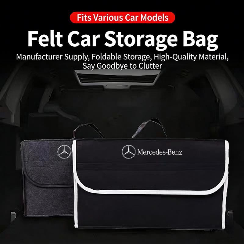 VFO1 Car Storage Bag Folding Travel Tidying Box Trunk Tools Case For Mercedes Benz AMG GLC W203 W206 W212 W201 GLE CLA W220 W205 W211