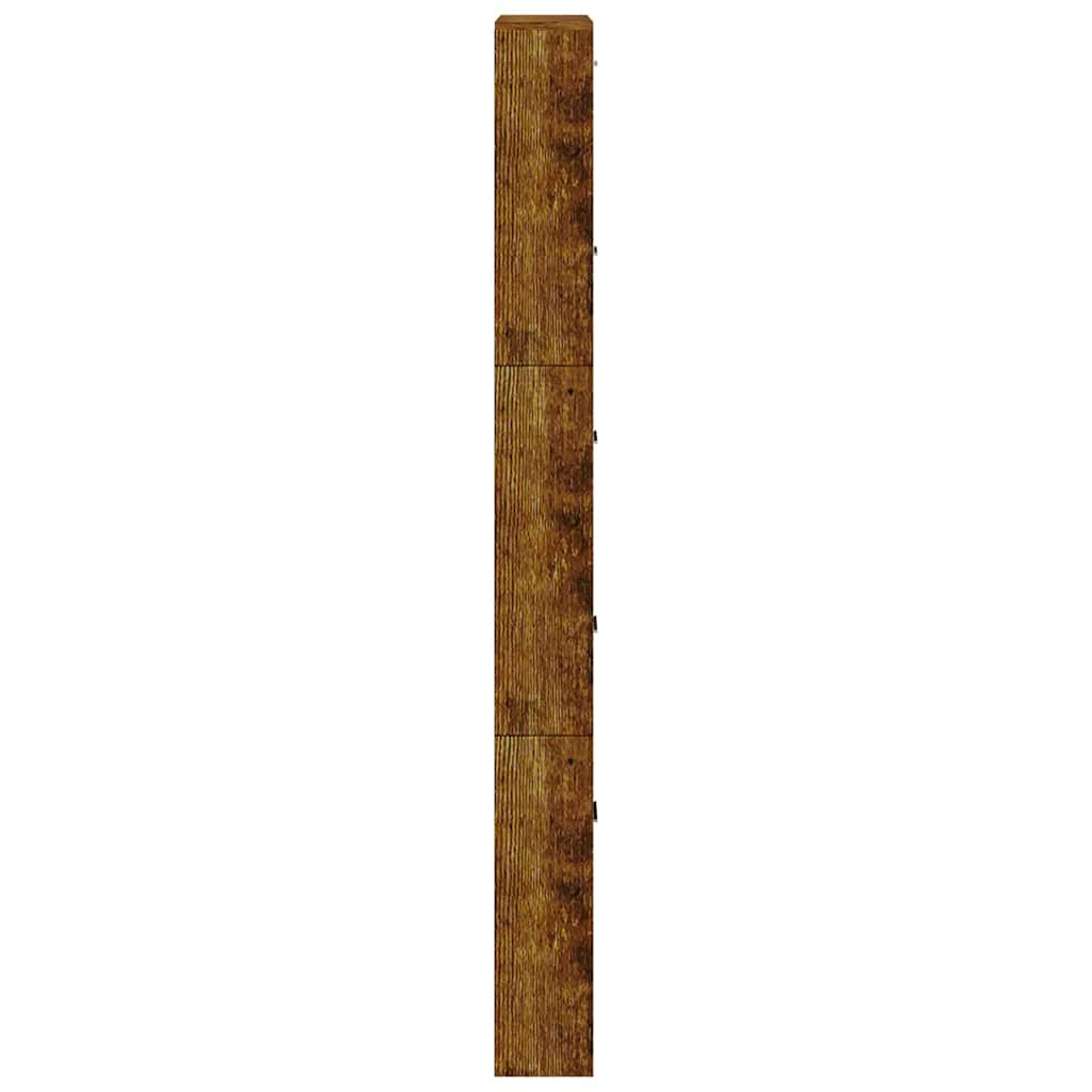 Shoe Cabinet Smoked Oak Finish 59 x 17 x 169 cm Engineered Wood
