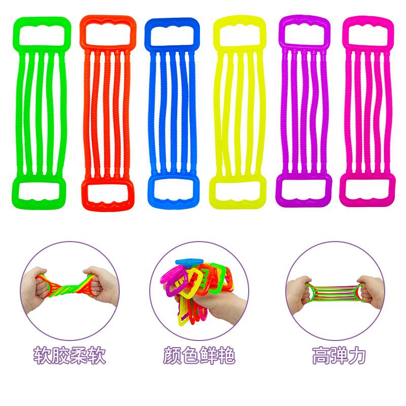 5/10pcs Novelty Funny Children's Arm Puller Colourful TPR Silicone Elastic Stress Relieving Toys Kids Training Arm Strength Toys