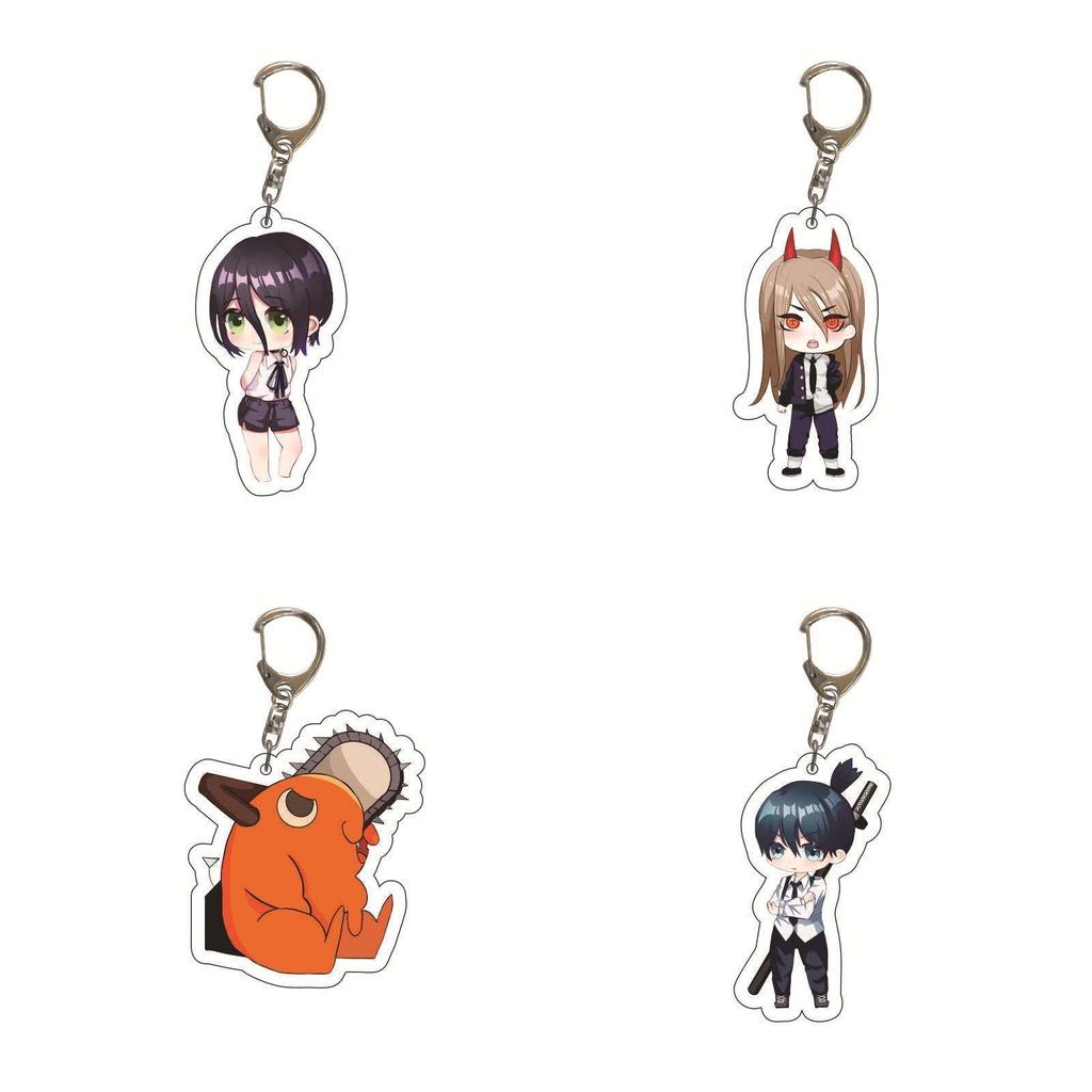 Chainsaw Man Acrylic Keychain Double Sided Printing Cartoon Character Bag Pendant