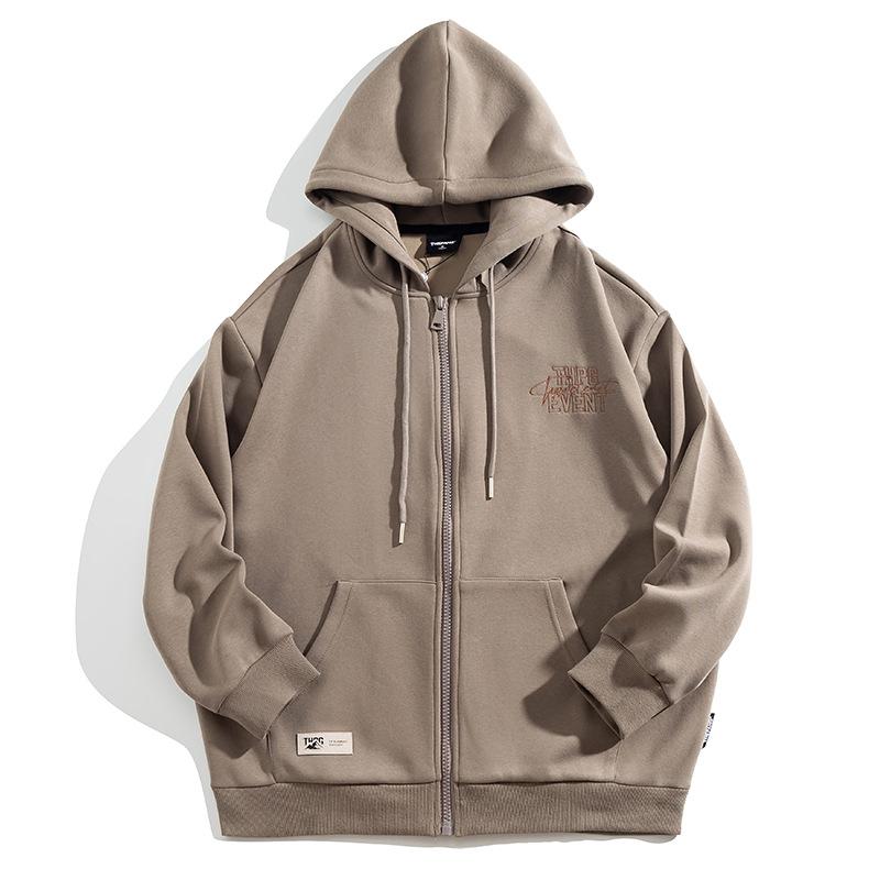 American Embroidery Plus Size Men's Hooded Windproof Warm Jacket Fashionable Versatile Casual Sports Lightweight Jacket