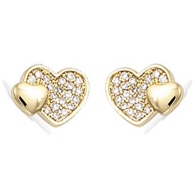 [N6868] - Gold Plated 'Love' Earrings White Gold - 11x8 Mm