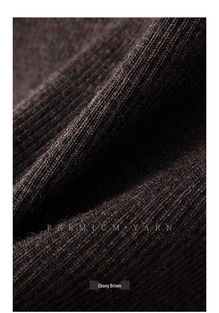 Autumn/Winter 100% Wool V-Neck Sweater Dress with Five-Quarter Sleeves