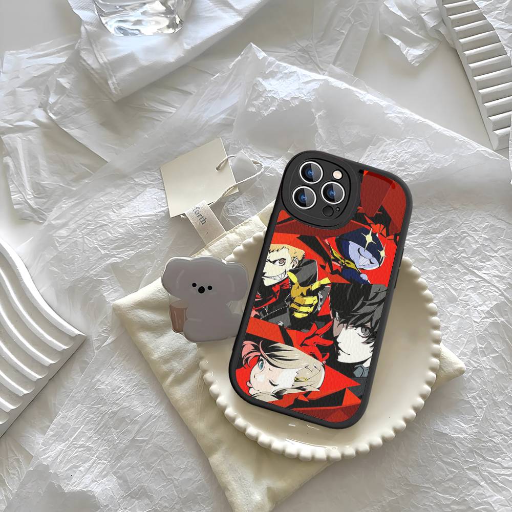 Persona 5 For iPhone 16 15 14 13 12 11 Pro Max Plus Shockproof Leather Soft Phone Cover