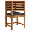 Garden Chair with Cushion Brown 50 X 50 X 91 Cm Solid Acacia Wood