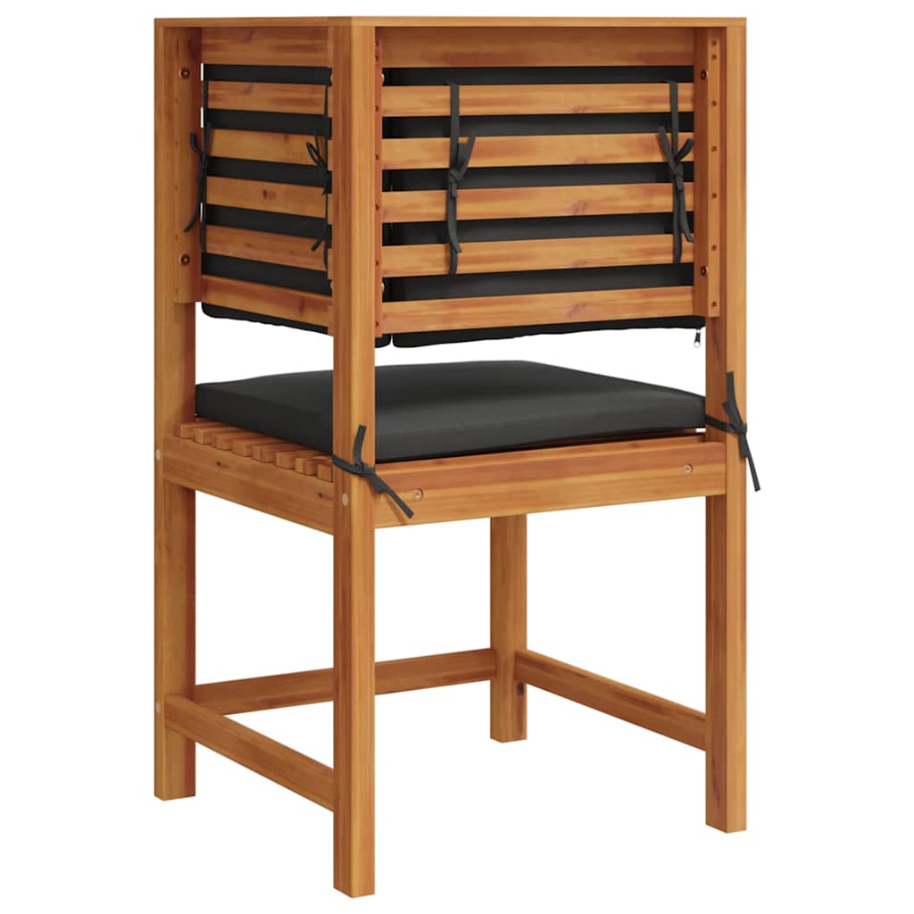 Garden Chair with Cushion Brown 50 X 50 X 91 Cm Solid Acacia Wood