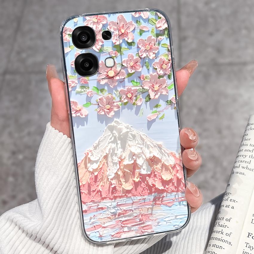 For Oppo A6 Pro A6x A5x K13 Realme 15X C85 V70 V70s CT 7 7T 8 Phone Cases Beautiful Sakura Butterflies Patterns Casing Soft Silicone TPU Clear Housing