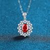 Ice Flower Cut S925 Sterling Silver High Carbon Diamond Necklace In Red, Yellow, Pink & Sea Blue - European & American Niche Design