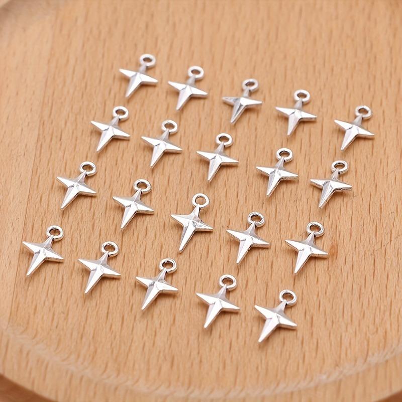 30Pcs Silvery Small Star Charms Polestar Pendants For Jewelry Making Diy Necklace Bracelet Earrings Key Chain Accessories