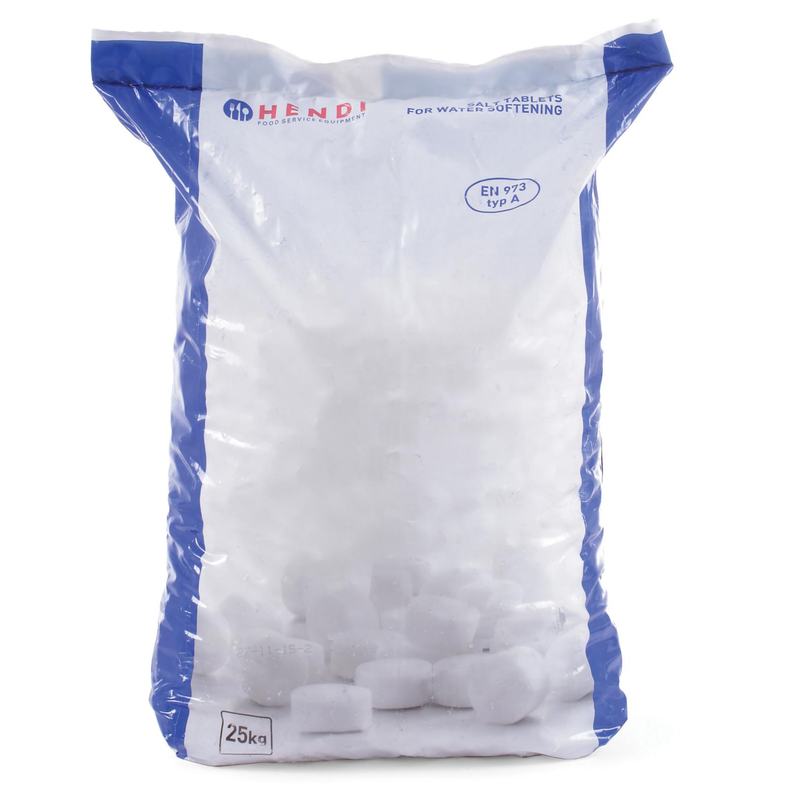 Pastiglie di sale NaCl per addolcitore d'acqua anticalcare 25Kg Hendi 231265