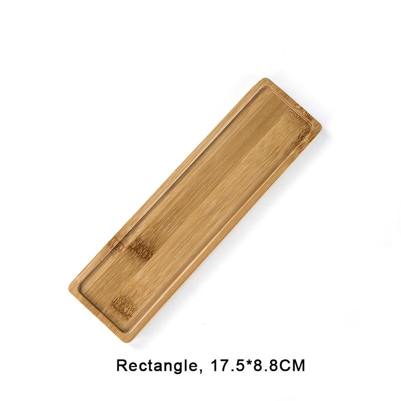 Einfacher Stil Hausdekoration Sukkulenten Bonsai Halter Runde Quadratische Blumentopf Basis Bambus Holz Tablett