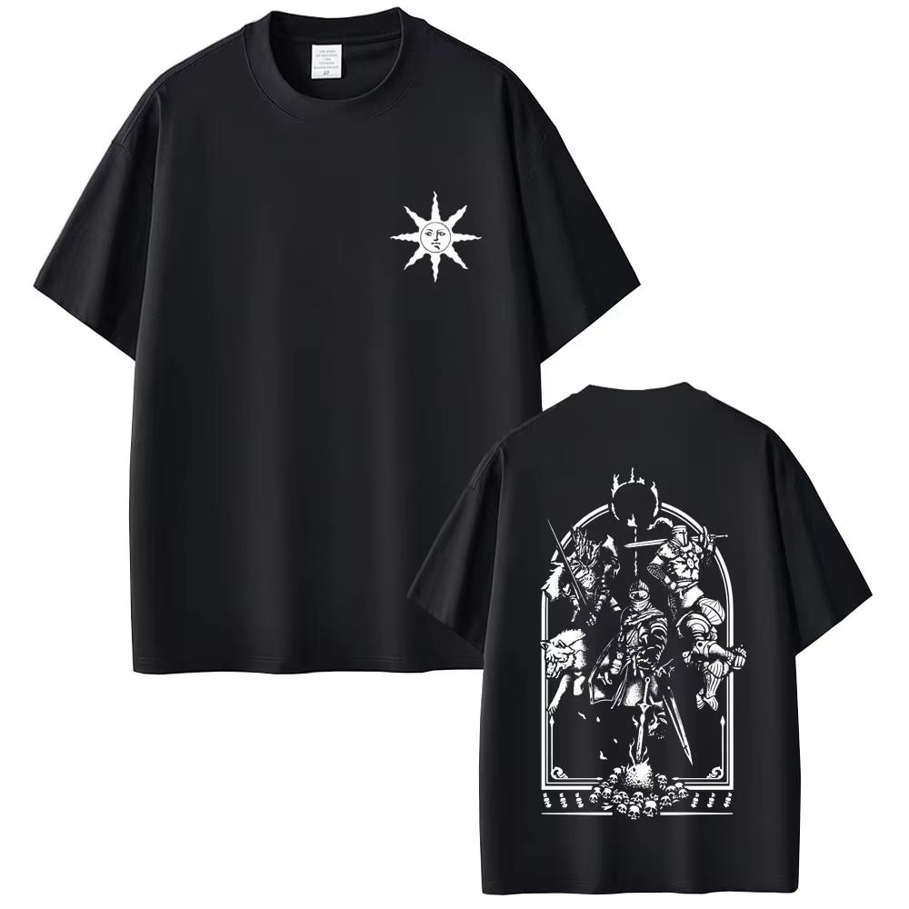 Game Dark Souls Praise The Sun Graphic Tshirt Men Women Vintage Gothic Rock Tshirts MenCasual pure Cotton Short Sleeve Top